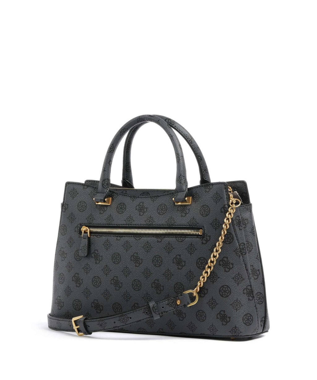 Guess Kuba Handbag charcoal logo