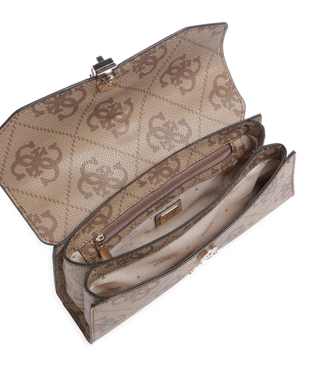 Guess Queensland Big 4G Logo Handbag latte logo