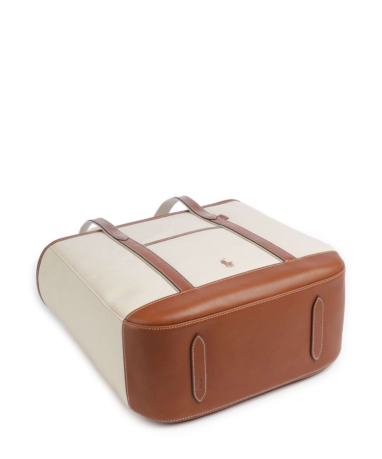 Polo Ralph Lauren Canvas Medium Tote bag ecru/cuoio