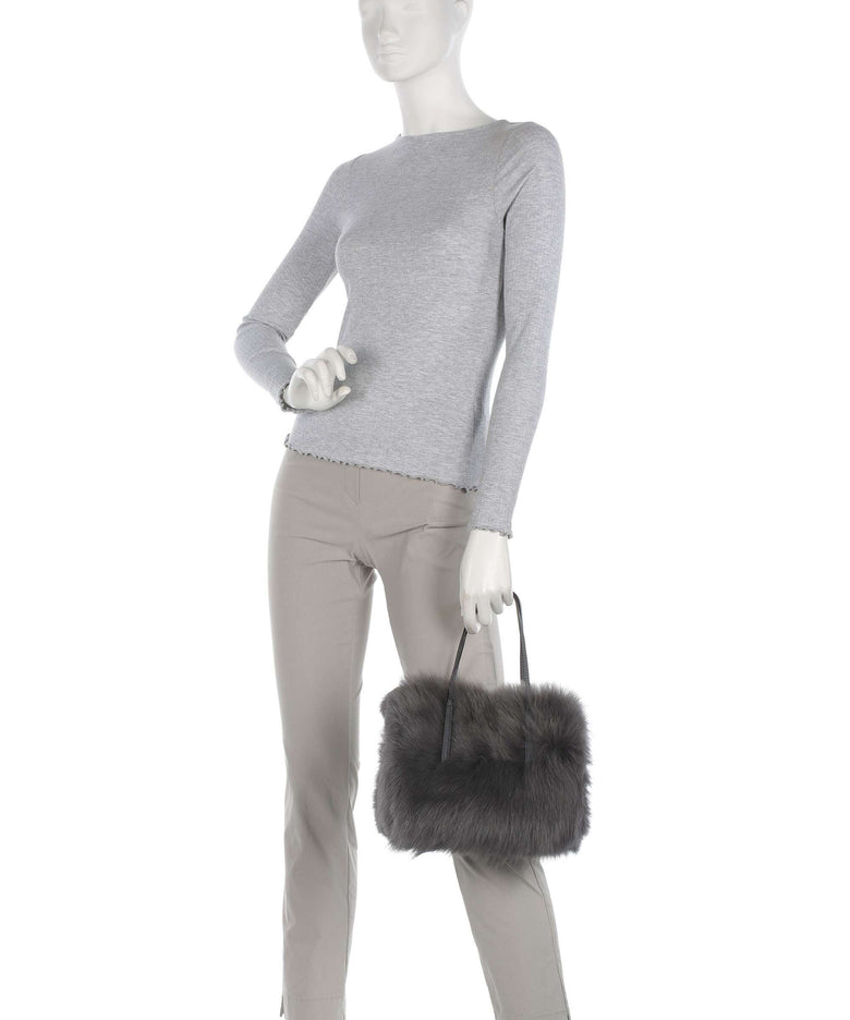 Abro Shearling Noelle Handbag grey