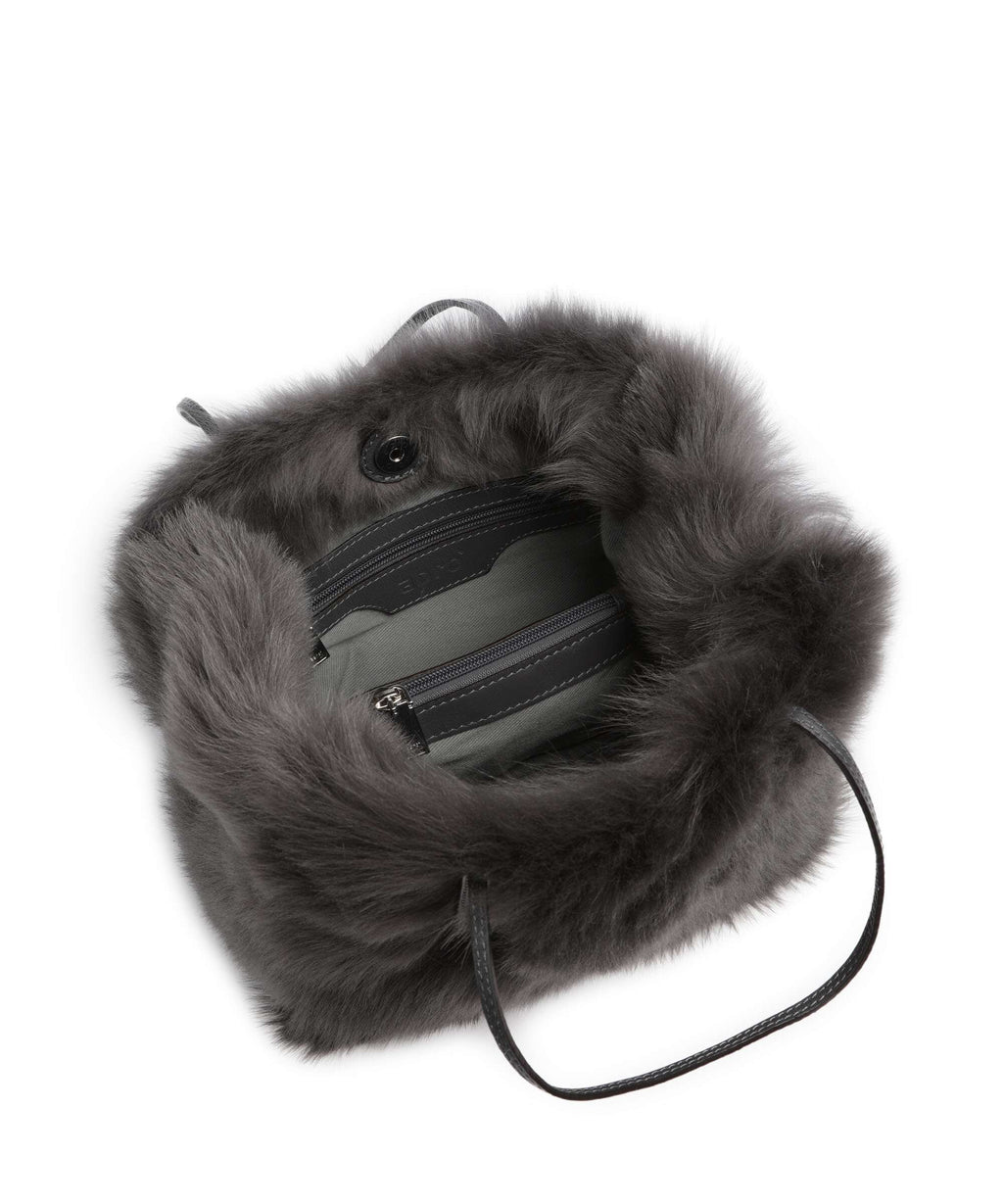 Abro Shearling Noelle Handbag grey