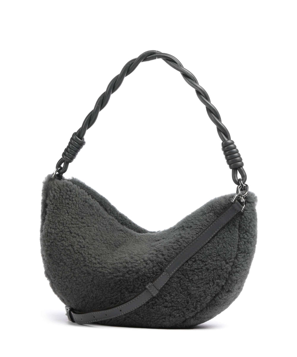 Abro Shearling Moon Shoulder bag grey