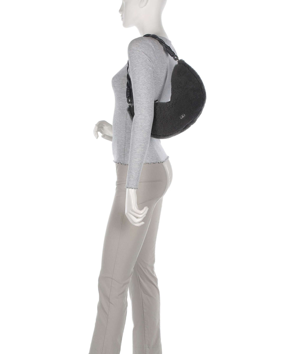 Abro Shearling Moon Shoulder bag grey