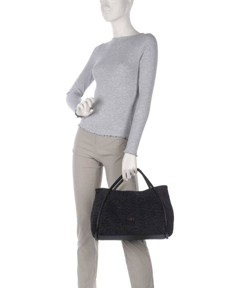 Abro Maglia Raffia Willow Handbag black/gold