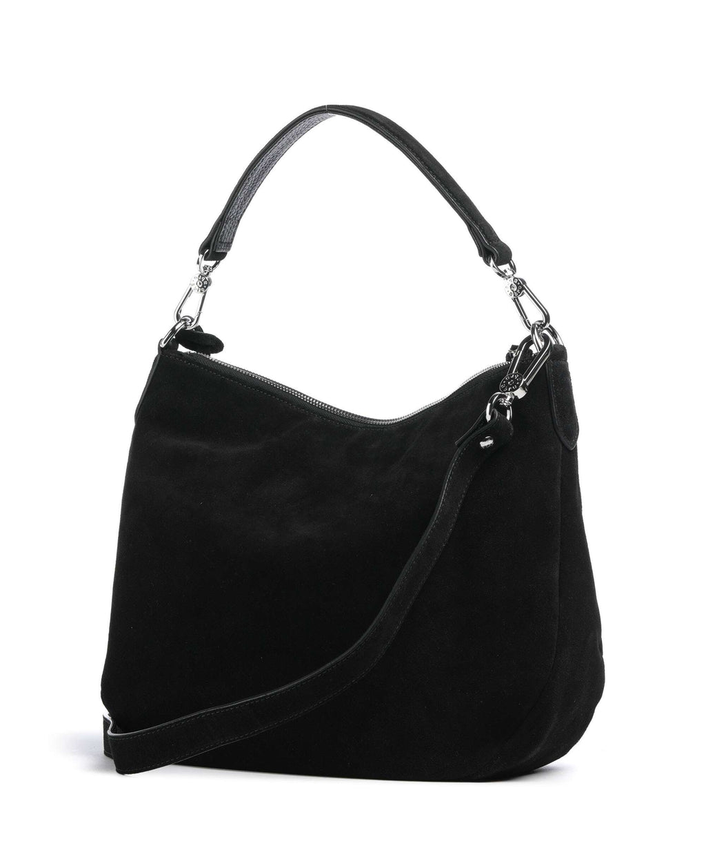 Abro Suede Juna Small Hobo bag black/nickel