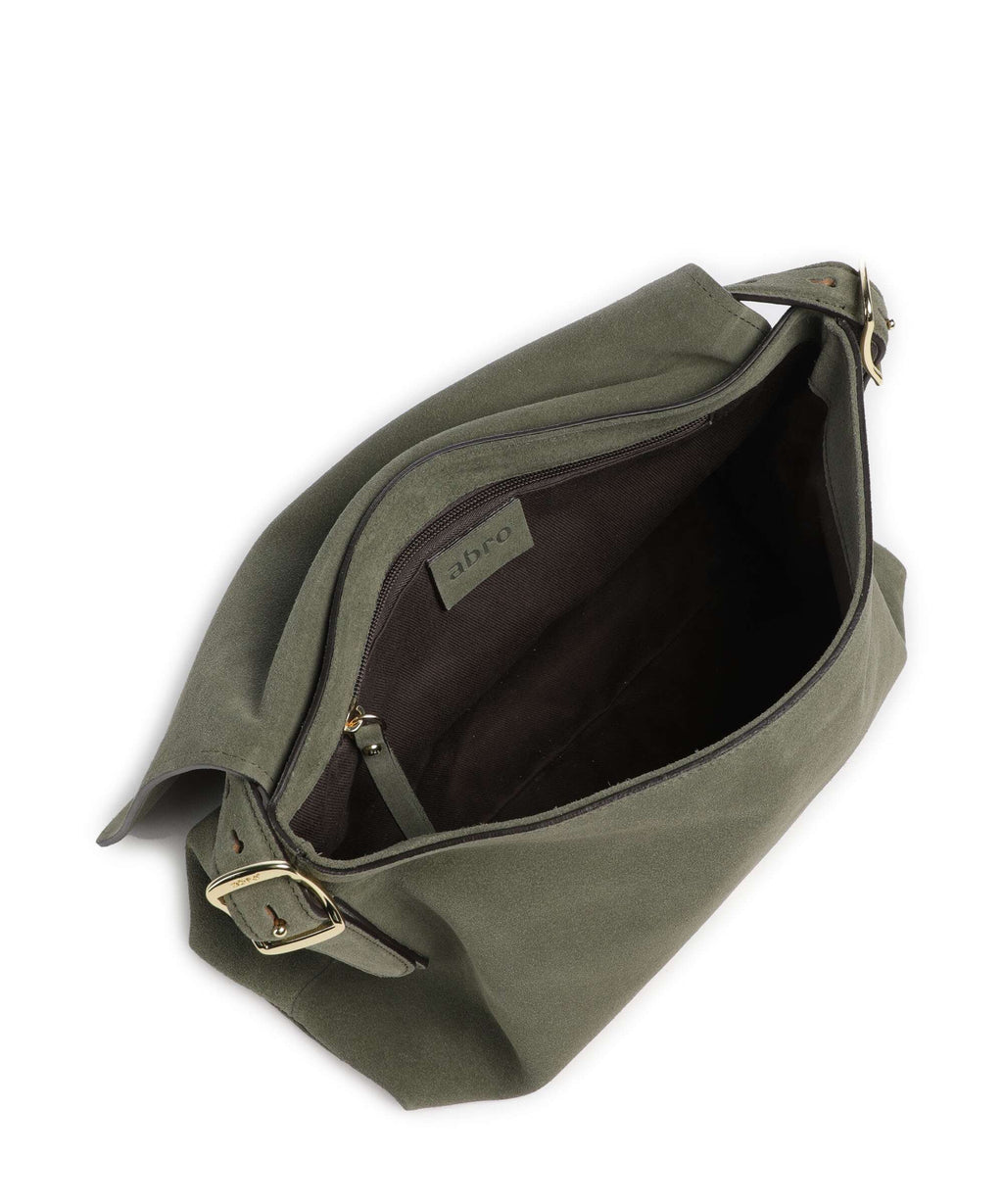 Abro Suede Carina Hobo bag oliv