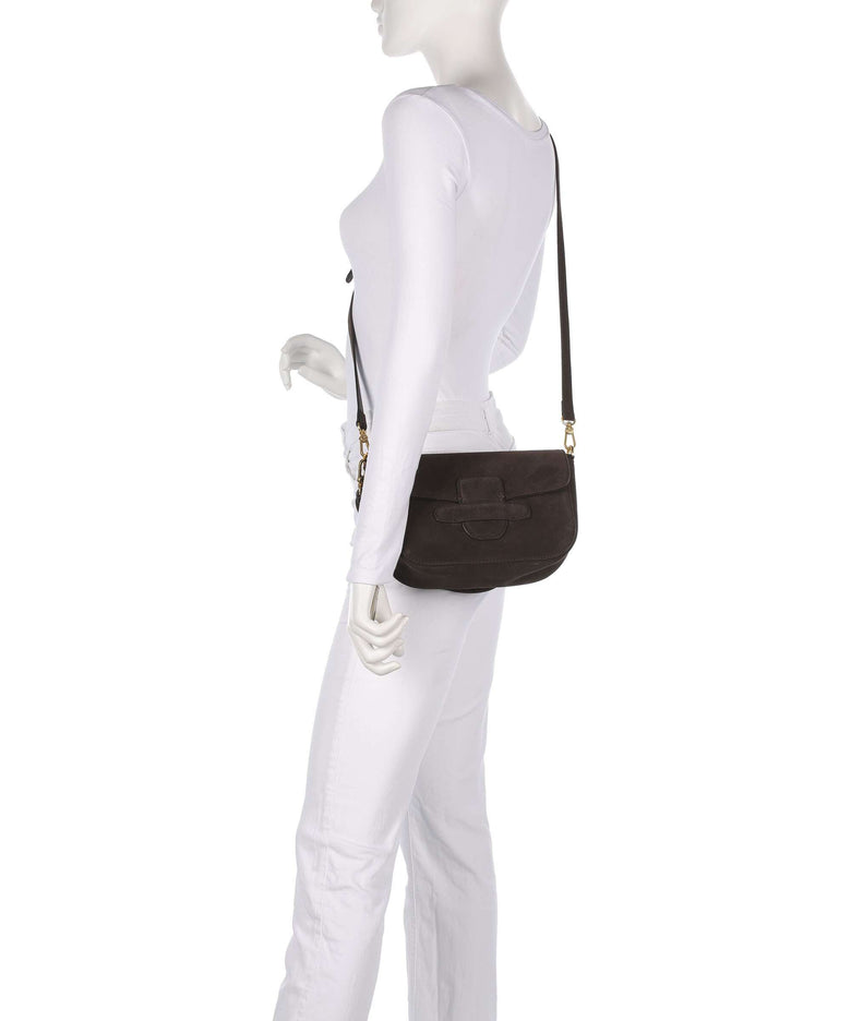 Abro Suede Camilla Shoulder bag dark brown