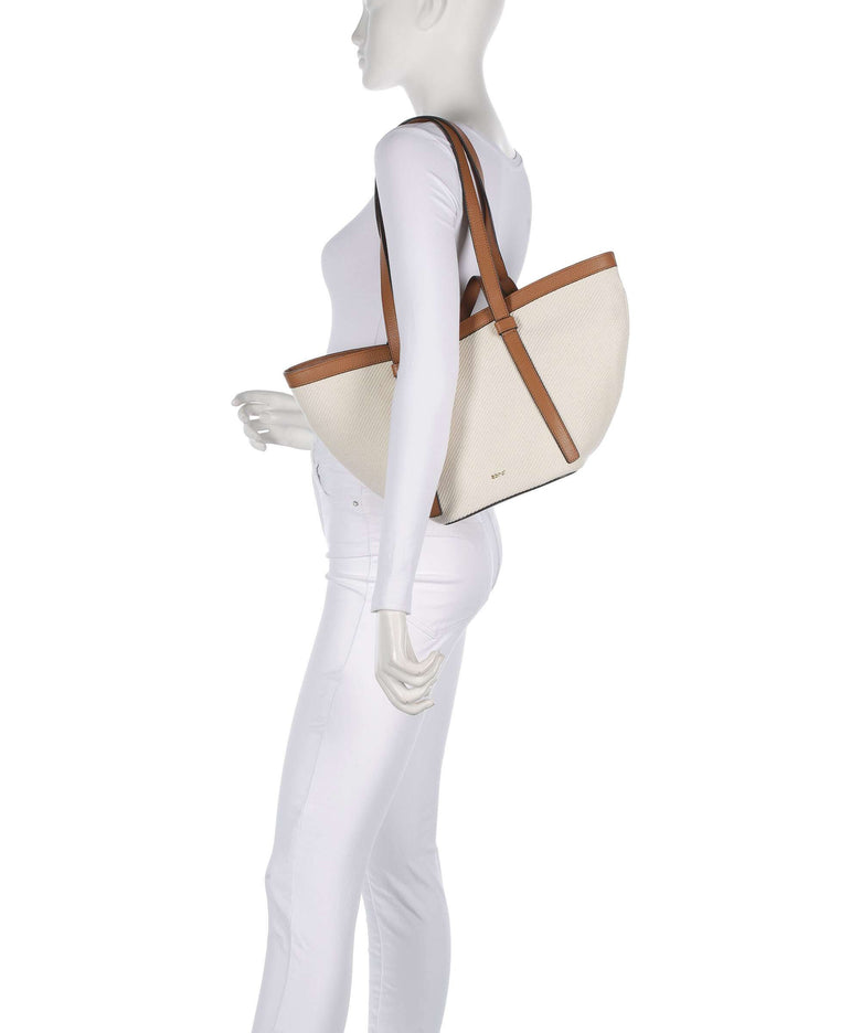 Abro Super Drill Cosmo Medium Tote bag ivory/cuoio