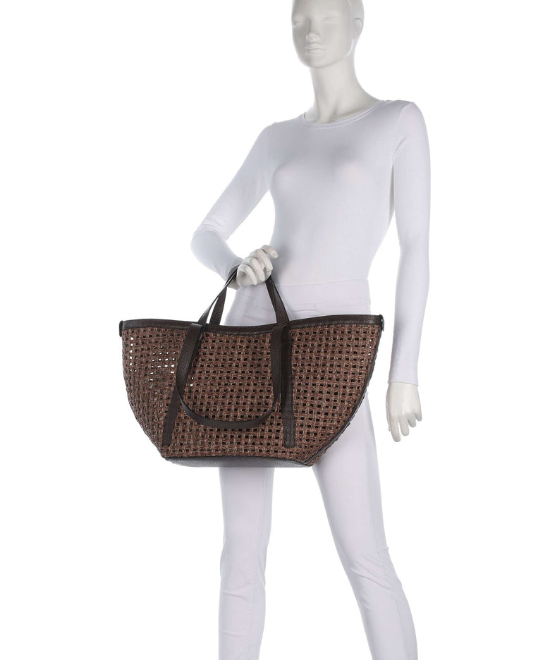 Abro Raffia Cordino Cosmo Large Tote bag caramel/cognac
