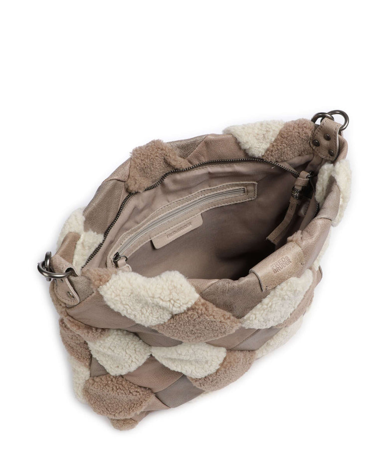 FredsBruder Check My Bag Hobo bag taupe teddy mix