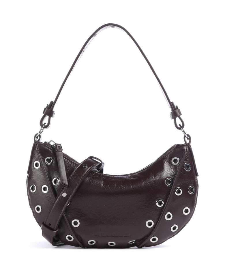 Les Visionnaires Enya Rivet Glossy Mini Shoulder bag aubergine