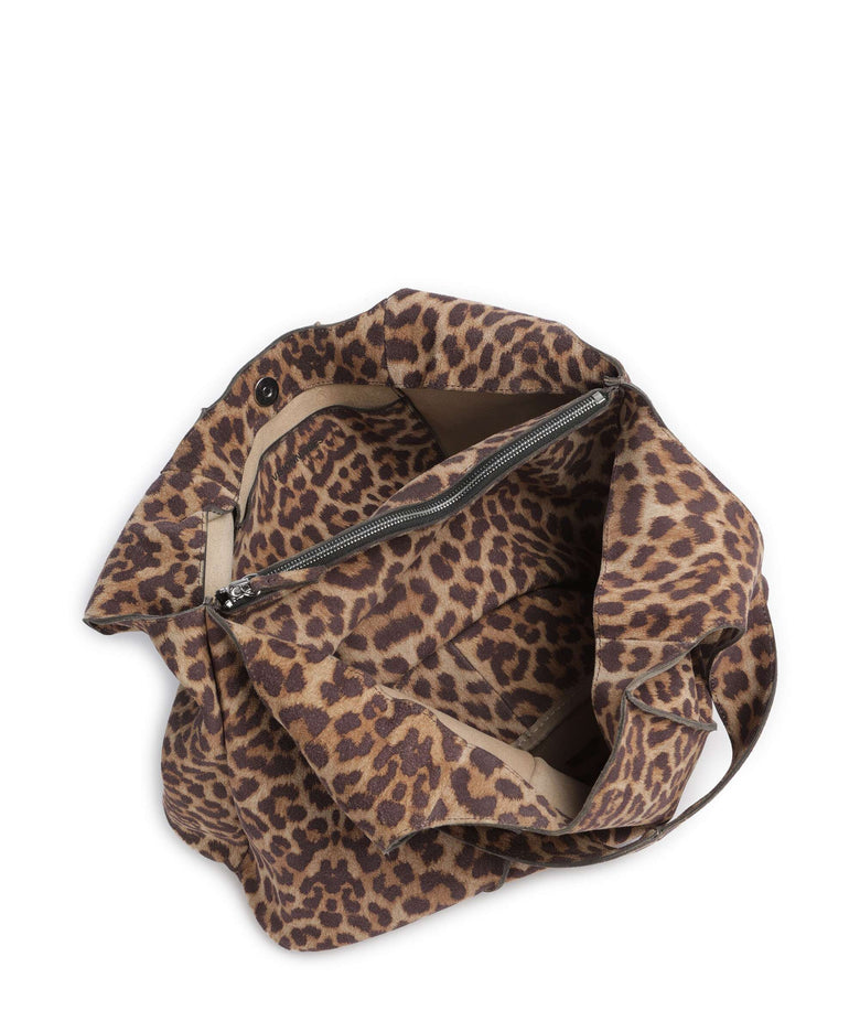 Les Visionnaires Paz Essential Cozy Hobo bag leo print