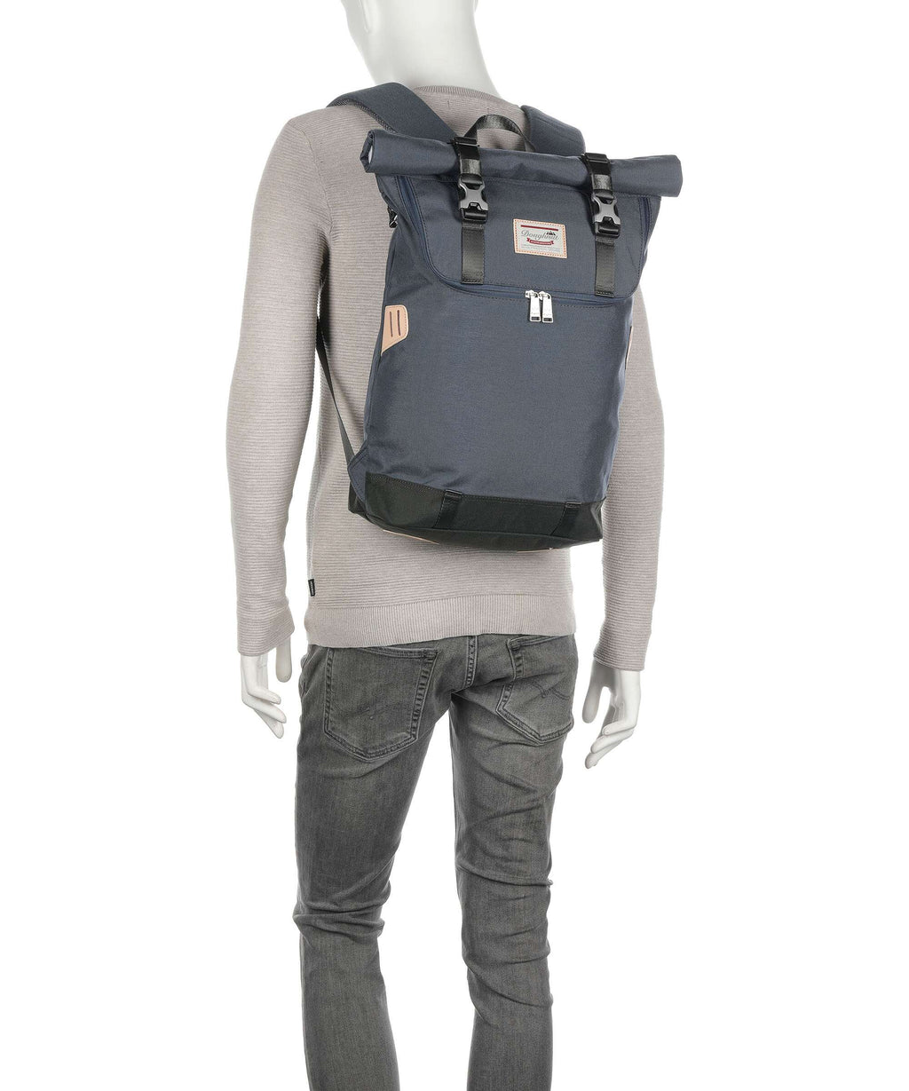 Doughnut Glossy Blocking Christopher Rolltop backpack black/red