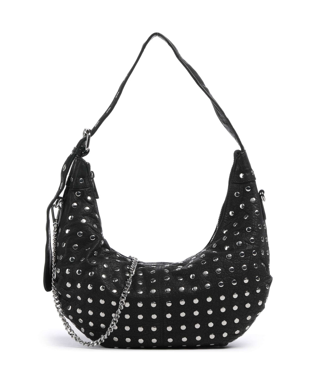 Núnoo Washed Dagmar Rivet Hobo bag black