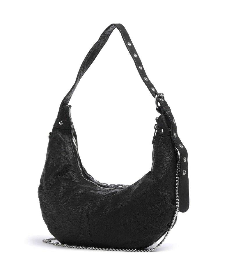 Núnoo Washed Dagmar Rivet Hobo bag black