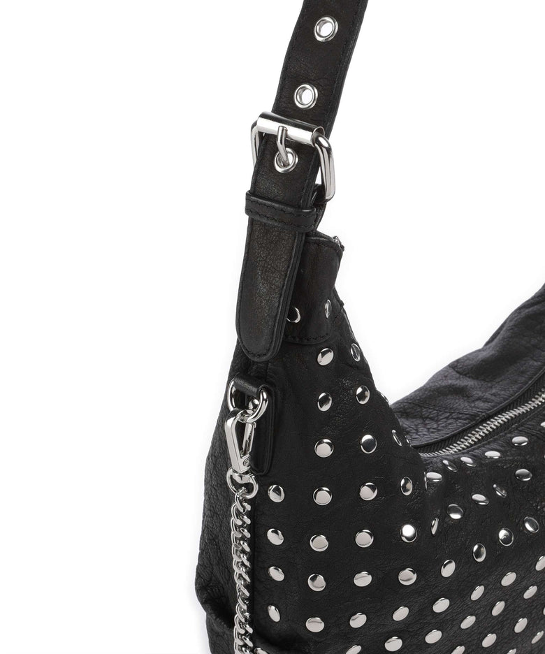 Núnoo Washed Dagmar Rivet Hobo bag black