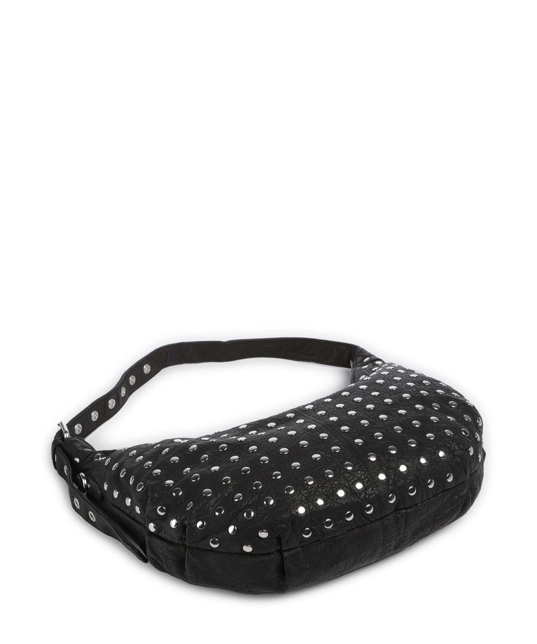 Núnoo Washed Dagmar Rivet Hobo bag black