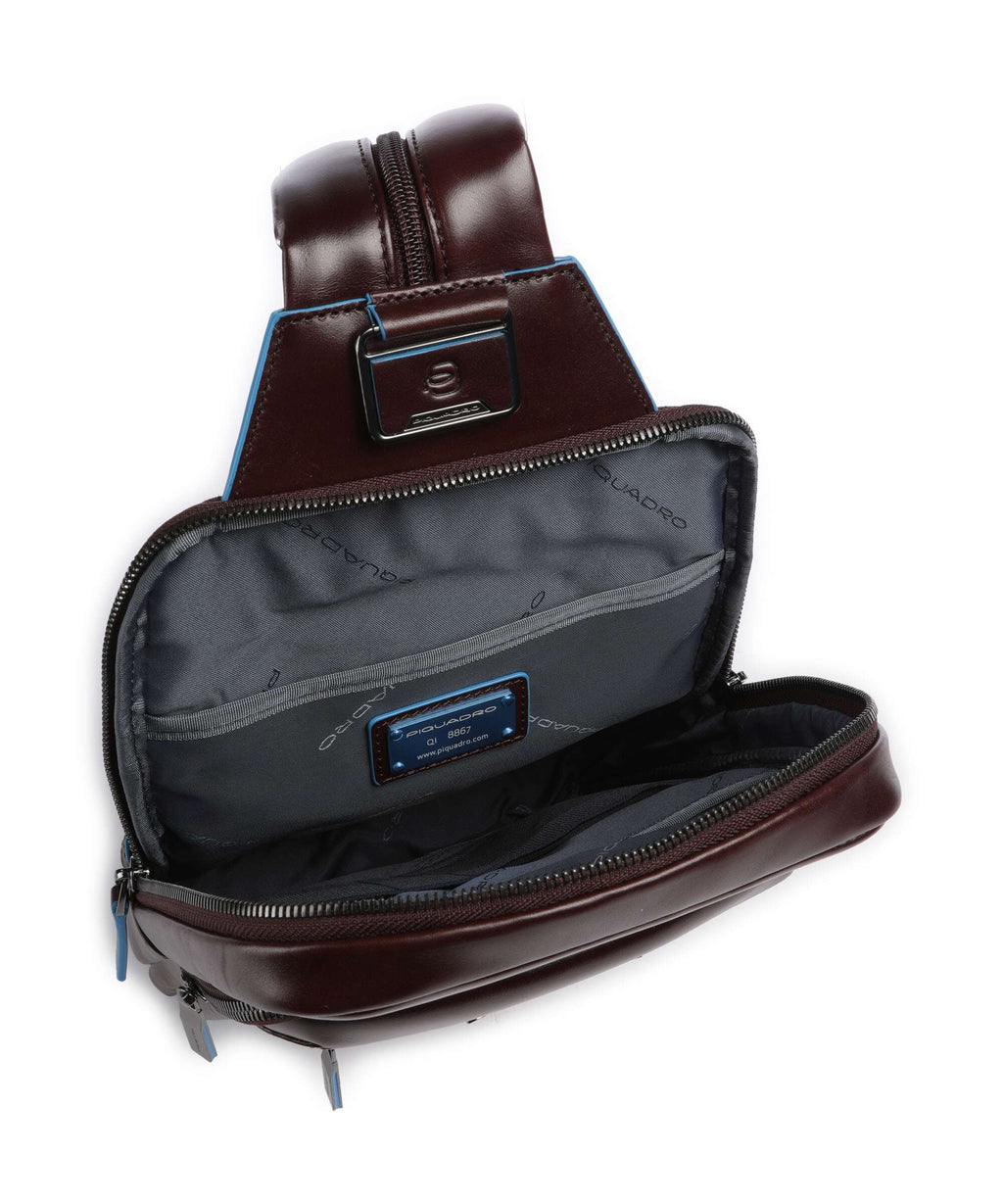 Piquadro Blue Square Sling bag mogano