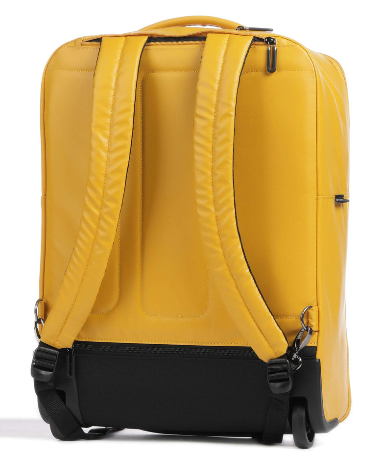 Mandarina Duck Eco Coated Backpack with wheels duck yellow