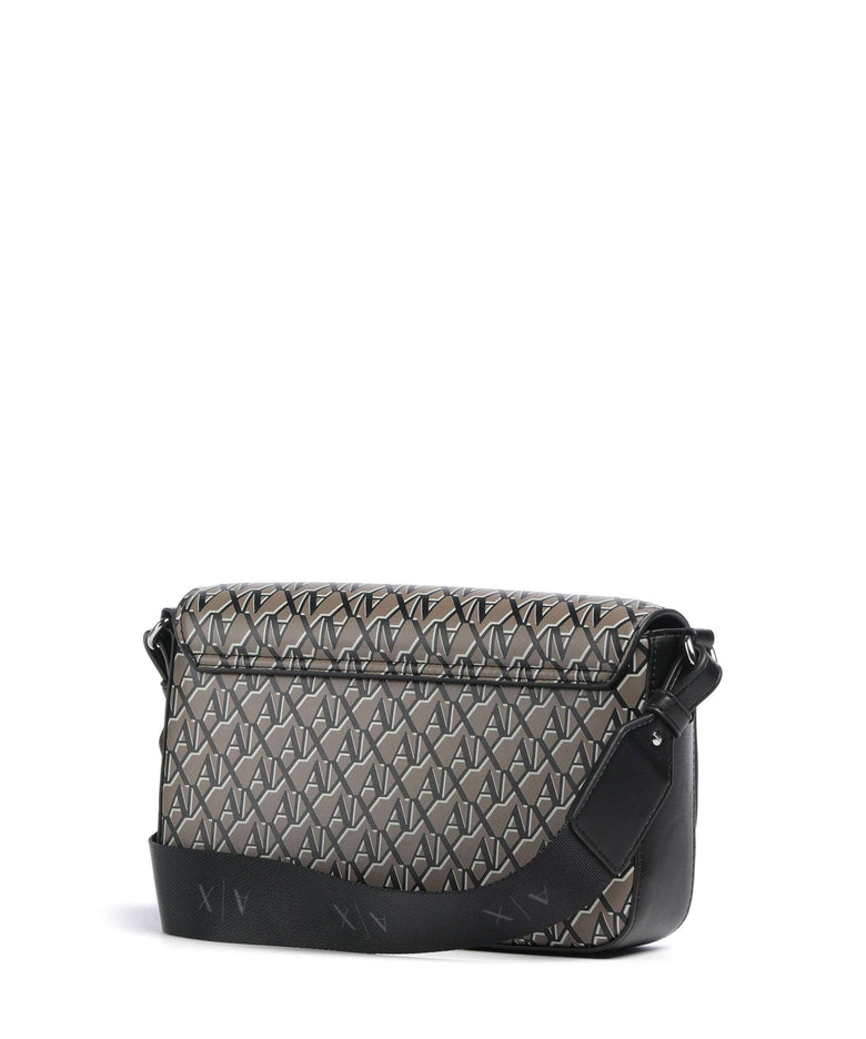 Armani Exchange Wave Monogram Crossbody bag brown bass/black