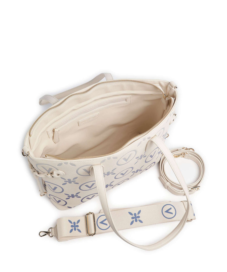 Valentino Bags Samba Re Print Tote bag ecru/bluette