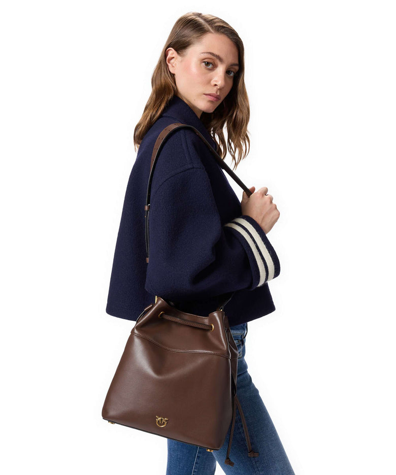 Pinko Secchiello Classic Bucket bag marrone castano/antique gold