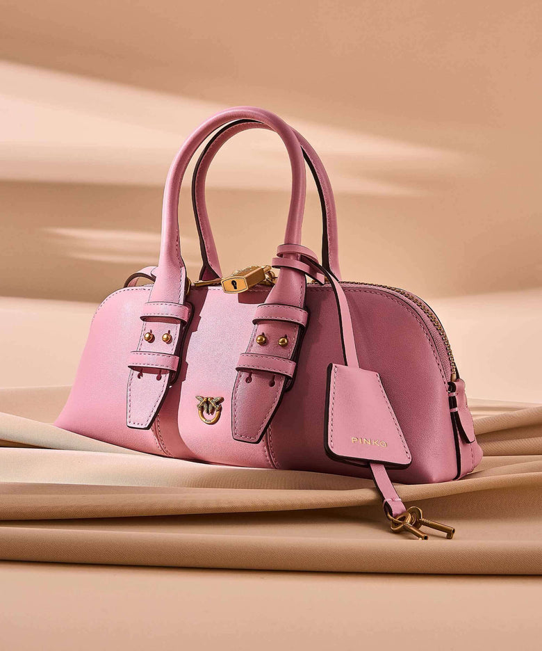 Pinko Bowling Horizontal Handbag rosa chiaro/antique gold