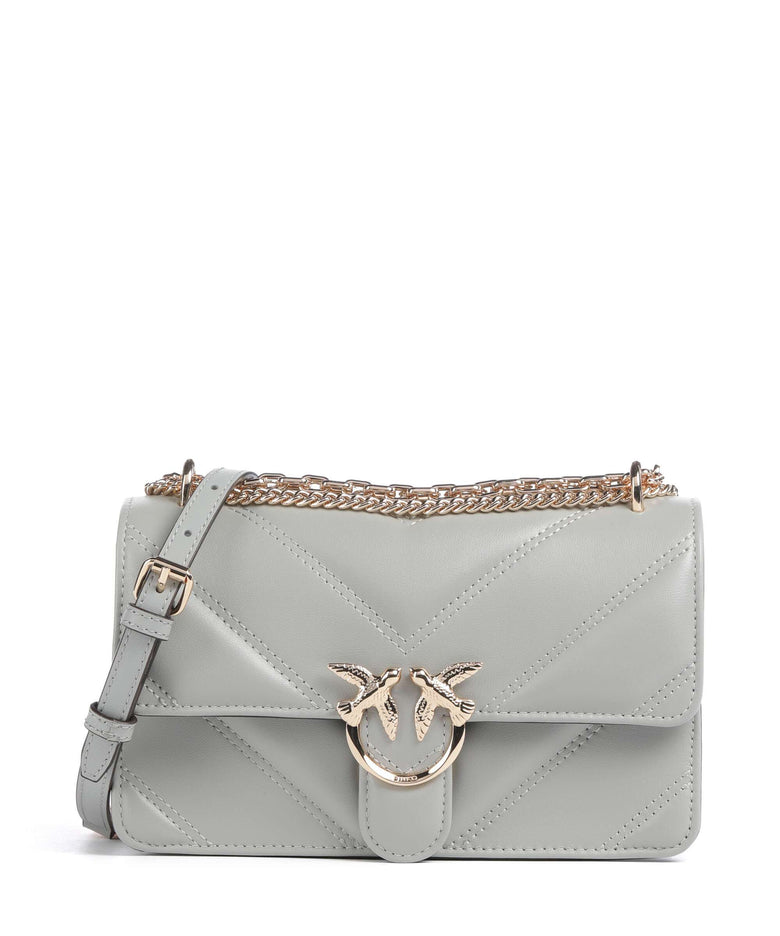 Pinko Love One Mini Crossbody bag grigio perla/gold mordore