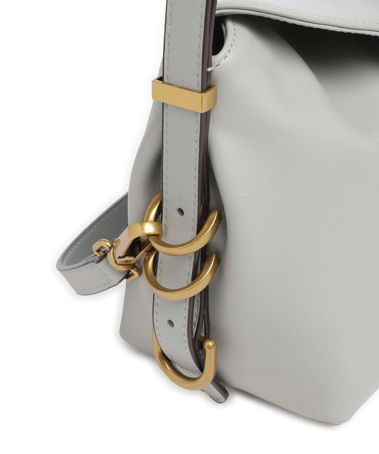 Pinko Saddle Horizontal Mini Shoulder bag grigio perla/antique gold