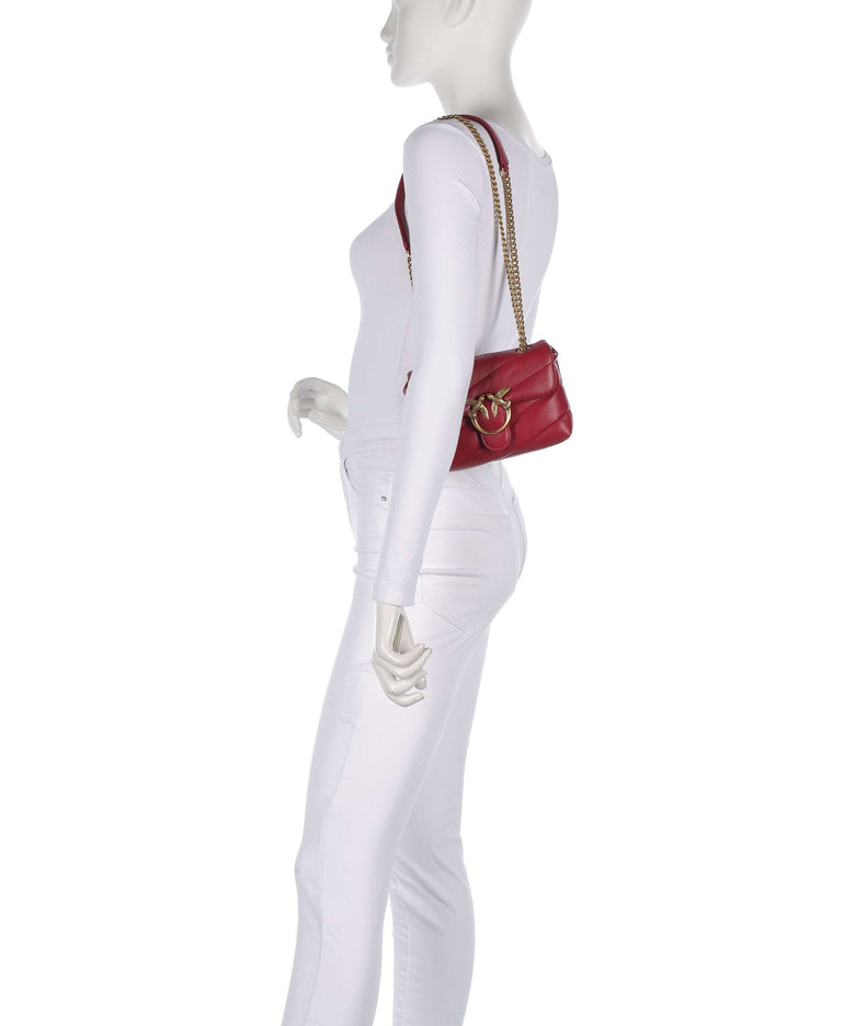 Pinko Love Puff Baby Shoulder bag rosso scuro/antique gold