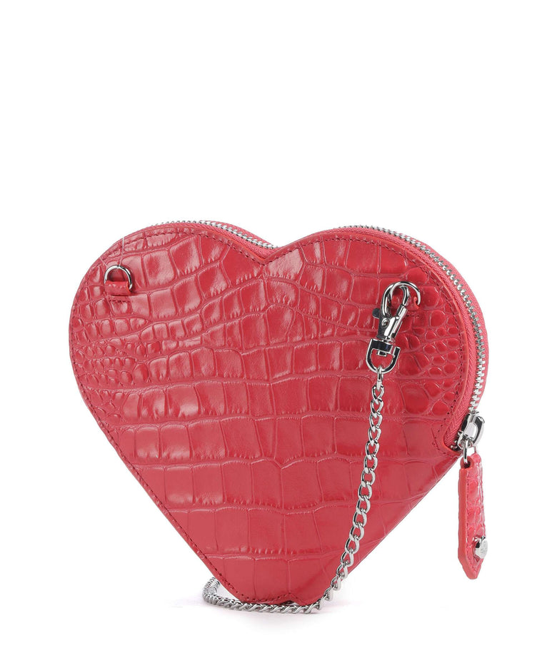 Vivienne Westwood Heart Embossed Croc Crossbody bag coral