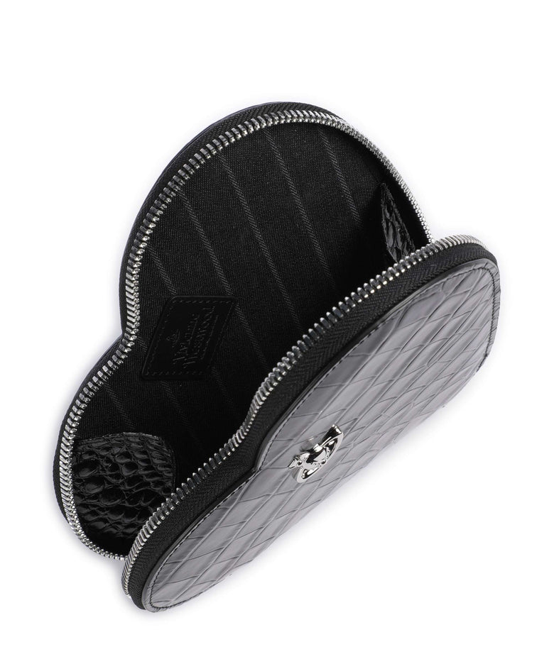 Vivienne Westwood Heart Embossed Croc Crossbody bag black