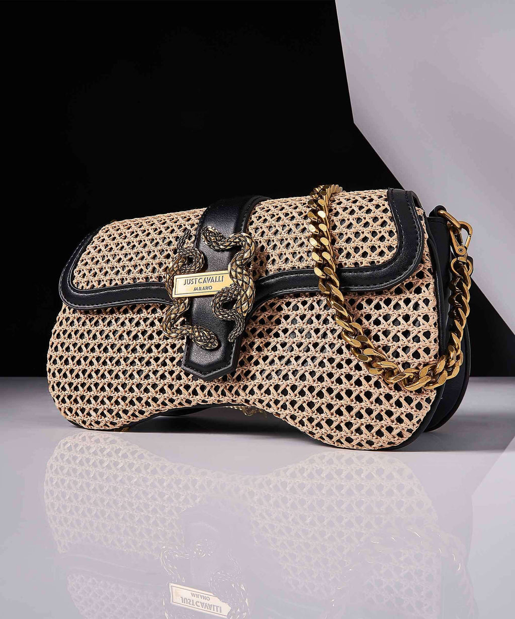 Just Cavalli Iconic Snakes Shoulder bag natural/black
