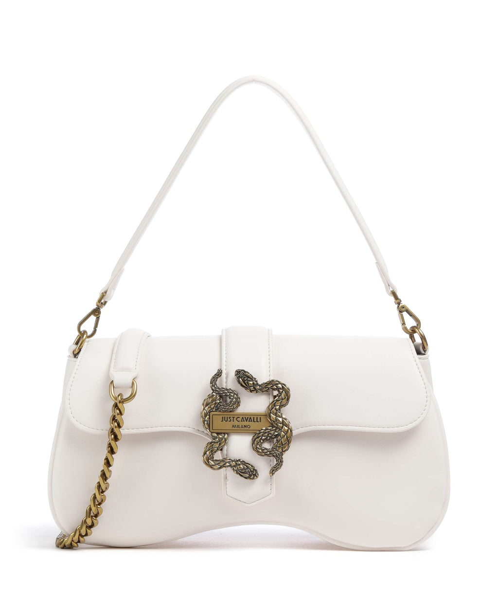 Just Cavalli Iconic Snakes Shoulder bag white