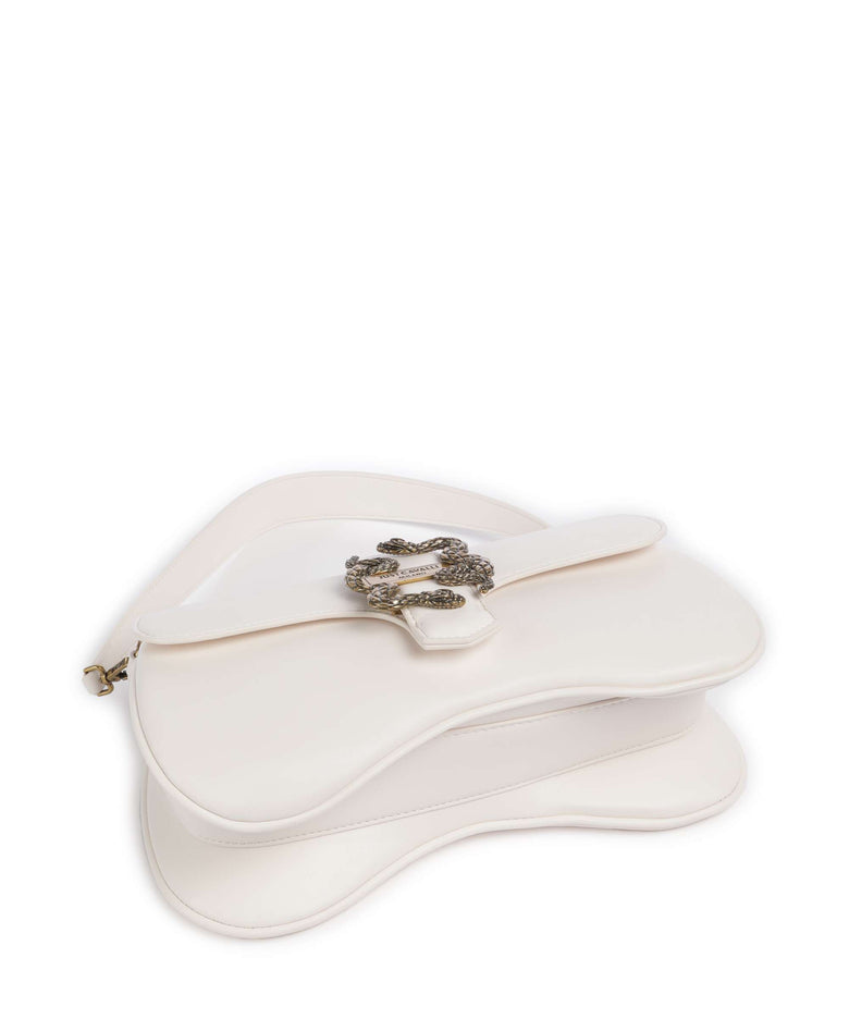 Just Cavalli Iconic Snakes Shoulder bag white