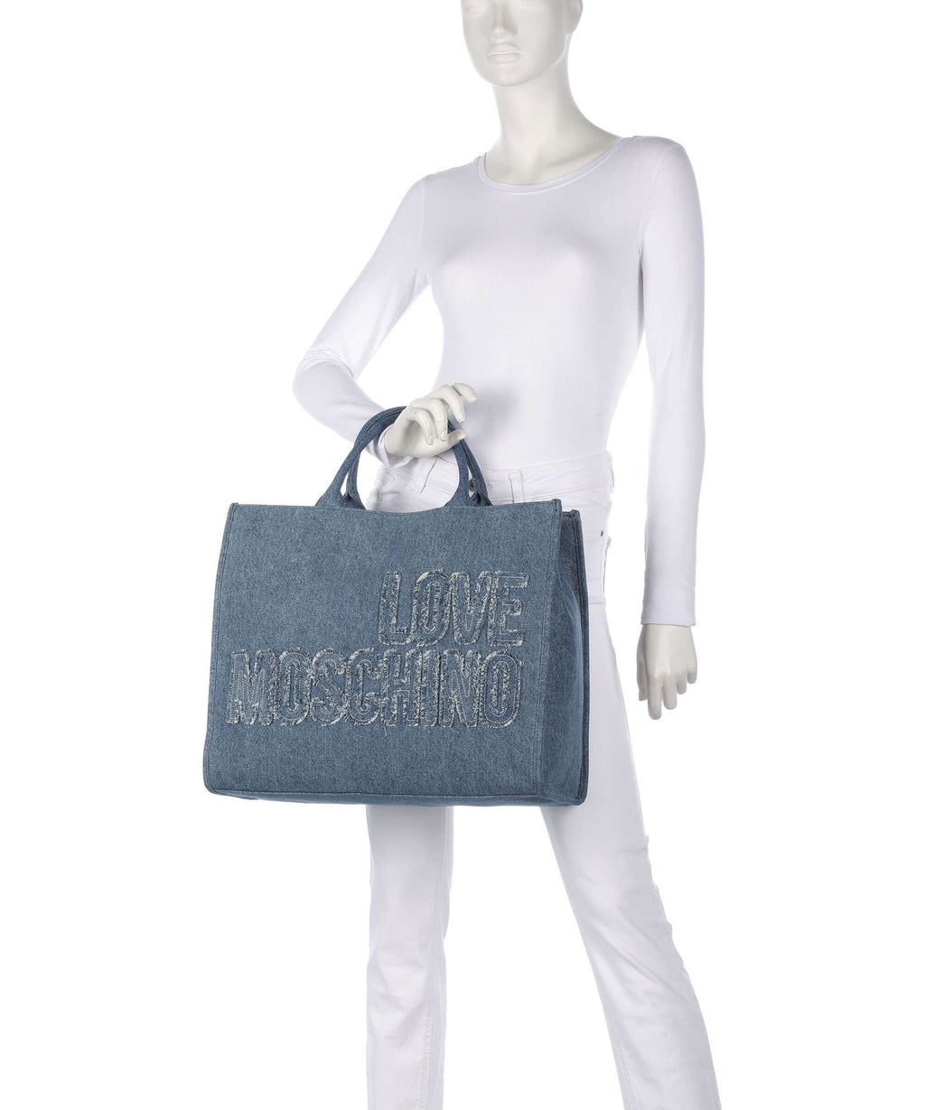 Love Moschino Denim Handbag blu