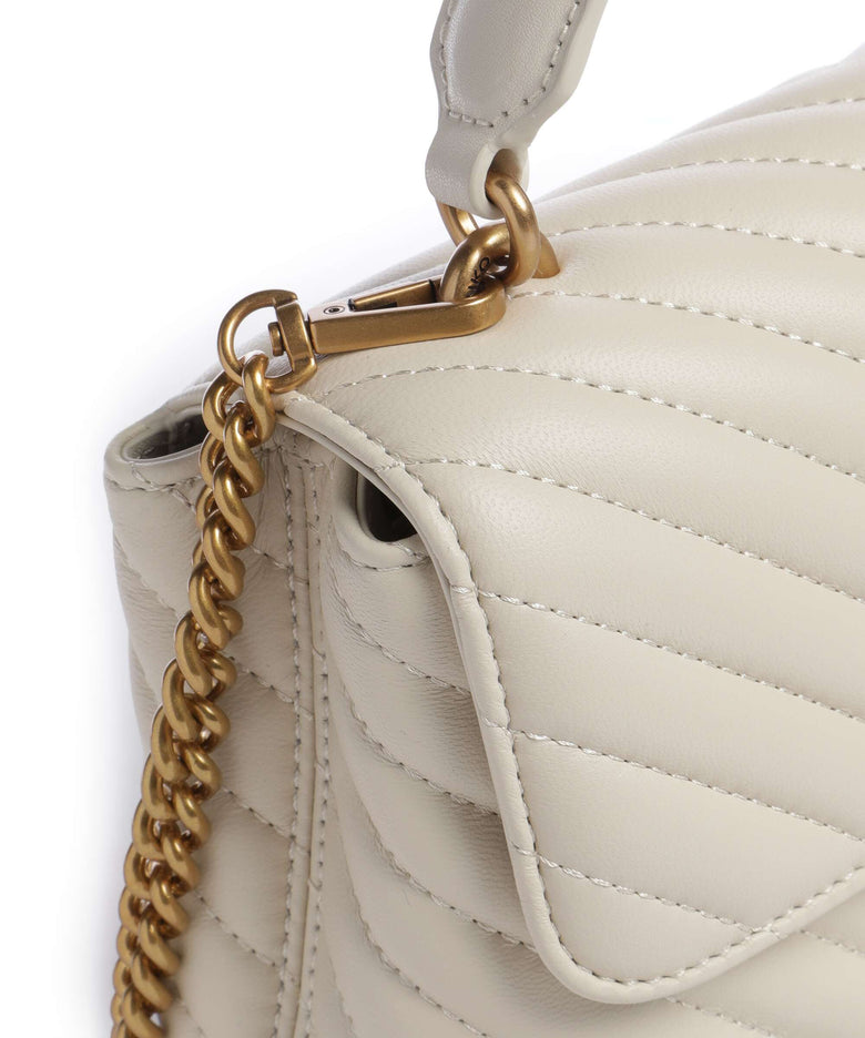 Pinko Love Lady Puff Mini Handbag bianco seta/antique gold