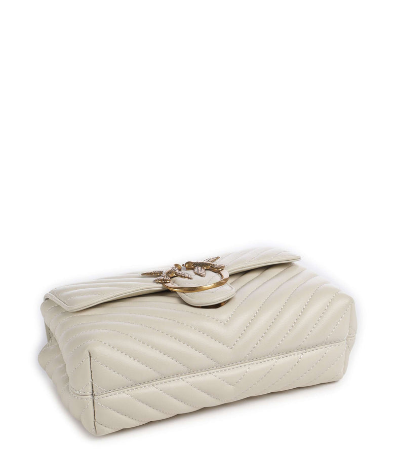 Pinko Love Lady Puff Mini Handbag bianco seta/antique gold
