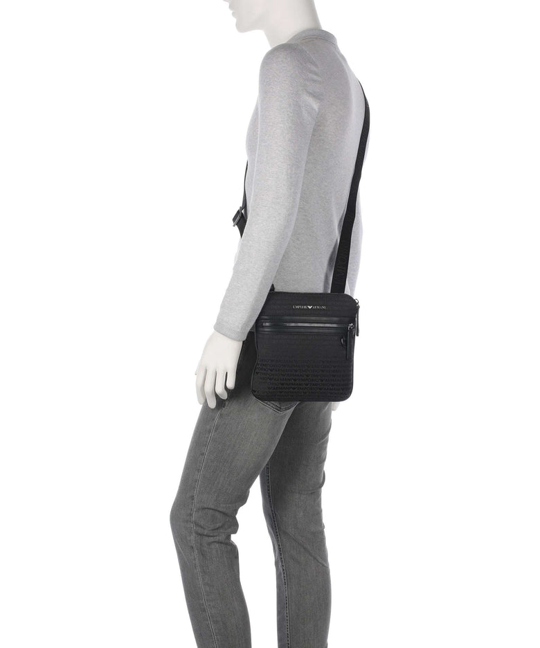Emporio Armani Logo Jacquard Crossbody bag bristol black