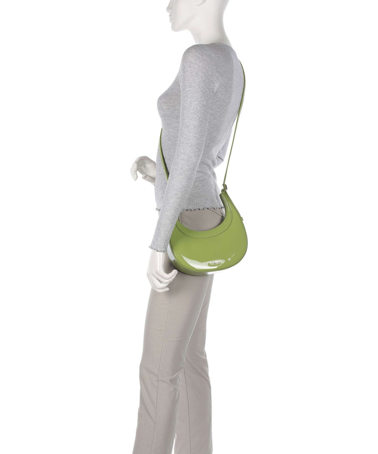 Coccinelle Whisper Patent Shoulder bag guacamole