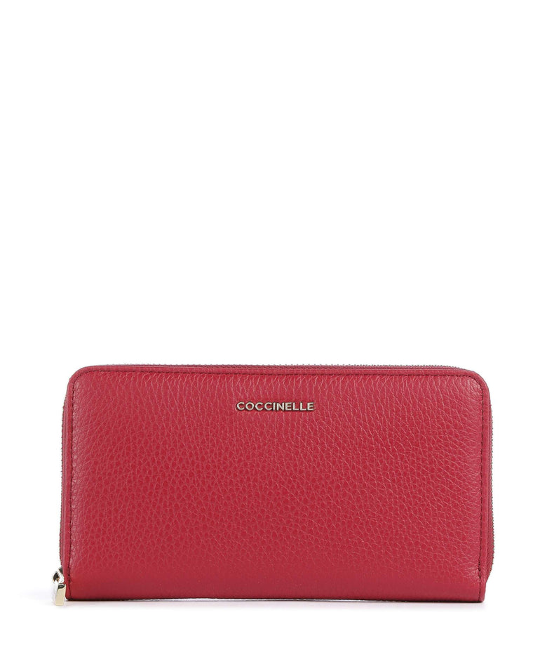 Coccinelle Metallic Soft Wallet sangria
