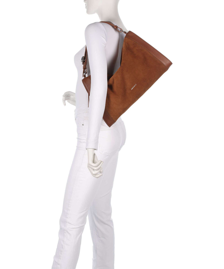 Coccinelle Elinor Suede Hobo bag cognac