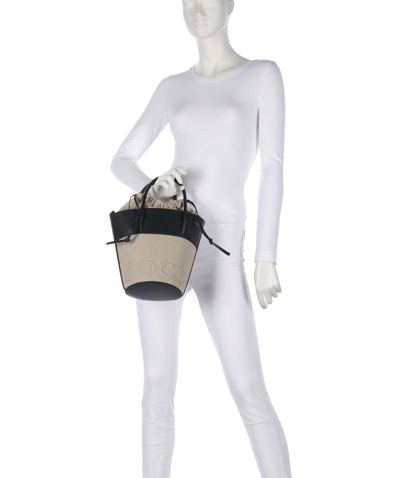 Coccinelle Myrtha Canvas Bucket bag natural/noir
