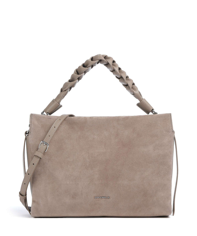 Coccinelle Boheme Suede Hobo bag warm taupe