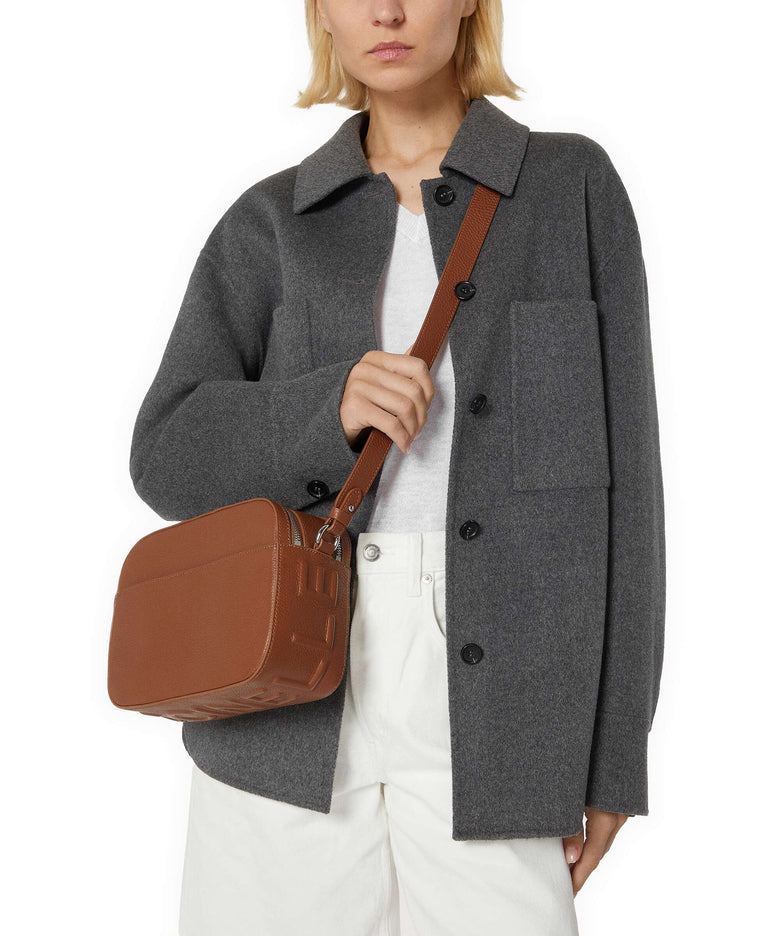 Coccinelle Myrtha Maxi Logo Crossbody bag cognac