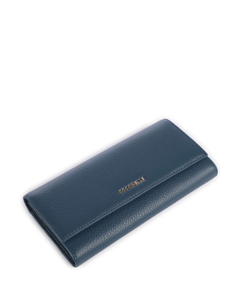 Coccinelle Metallic Soft Wallet deep blue