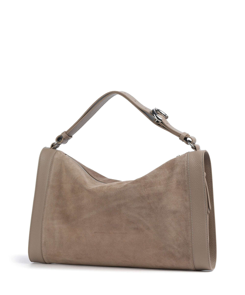 Coccinelle Elinor Suede Hobo bag warm taupe