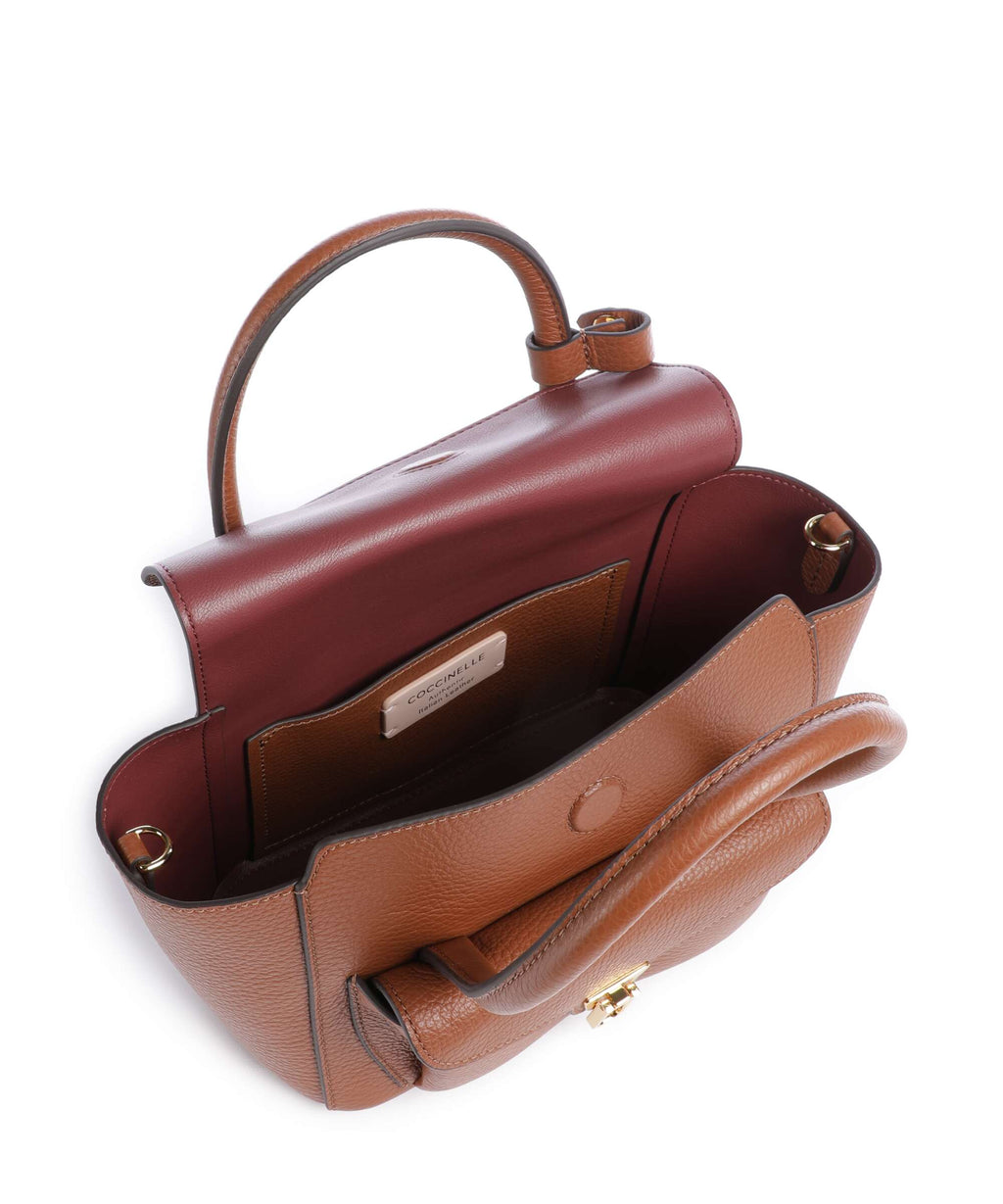 Coccinelle Beat Double Handbag cognac
