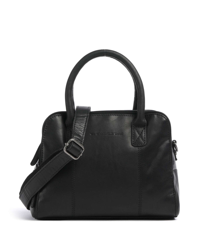 The Chesterfield Brand Cow Wax Pull Up Ezra Handbag black