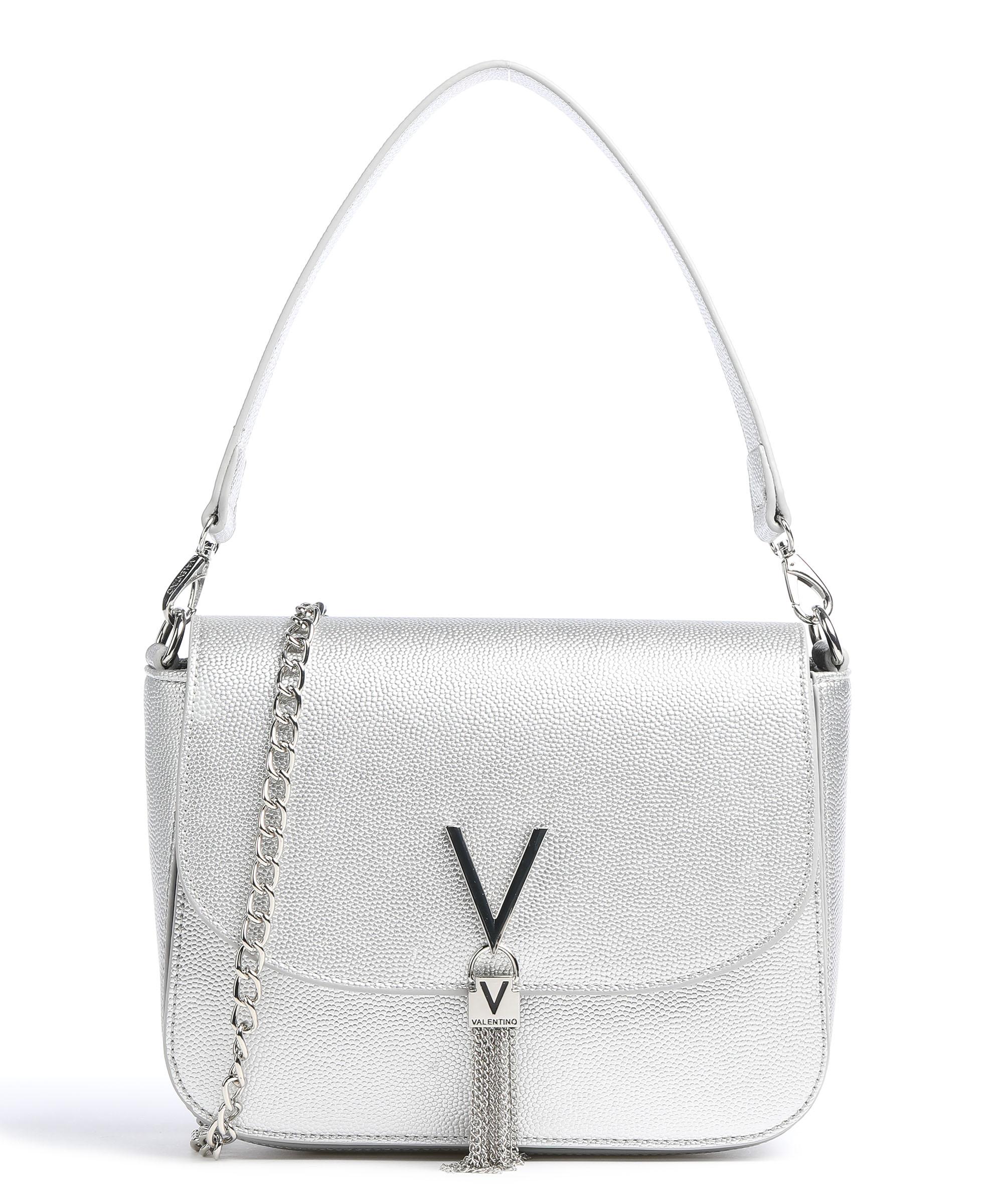 F by Fortuna Valentino Handbag Brown Medium Silver Hardware Bag Should